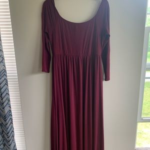 PinkBluse Maroon Maternity Dress